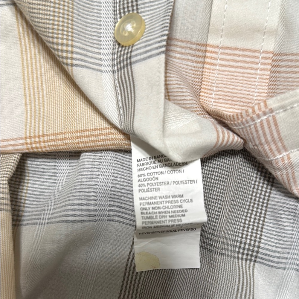 Geoffrey Beene Men’s SZ L (16-16 1/2) Checkered Short Sleeve Button Down Shirt - Picture 8 of 10